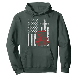Classic Big Block Blower Hoodie Patriotic Racing Engine American Flag Christian Cross