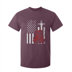 Classic Big Block Blower T Shirt For Kid Patriotic Racing Engine American Flag Christian Cross