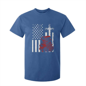 Classic Big Block Blower T Shirt For Kid Patriotic Racing Engine American Flag Christian Cross