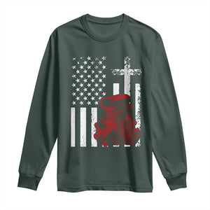 Classic Big Block Blower Long Sleeve Shirt Patriotic Racing Engine American Flag Christian Cross
