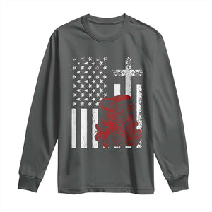 Classic Big Block Blower Long Sleeve Shirt Patriotic Racing Engine American Flag Christian Cross