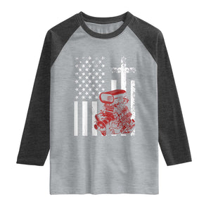 Classic Big Block Blower Raglan Shirt Patriotic Racing Engine American Flag Christian Cross