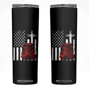 Classic Big Block Blower Skinny Tumbler Patriotic Racing Engine American Flag Christian Cross TS14 Black Print Your Wear