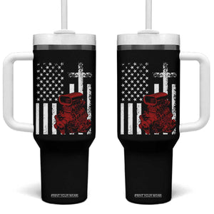 Classic Big Block Blower Tumbler With Handle Patriotic Racing Engine American Flag Christian Cross TS14 One Size: 40 oz Black Print Your Wear