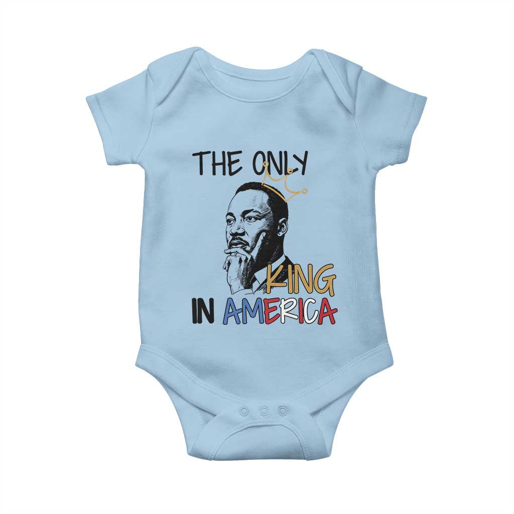 Martin Luther King Jr Baby Onesie The Only King An America TS14 Light Blue Print Your Wear