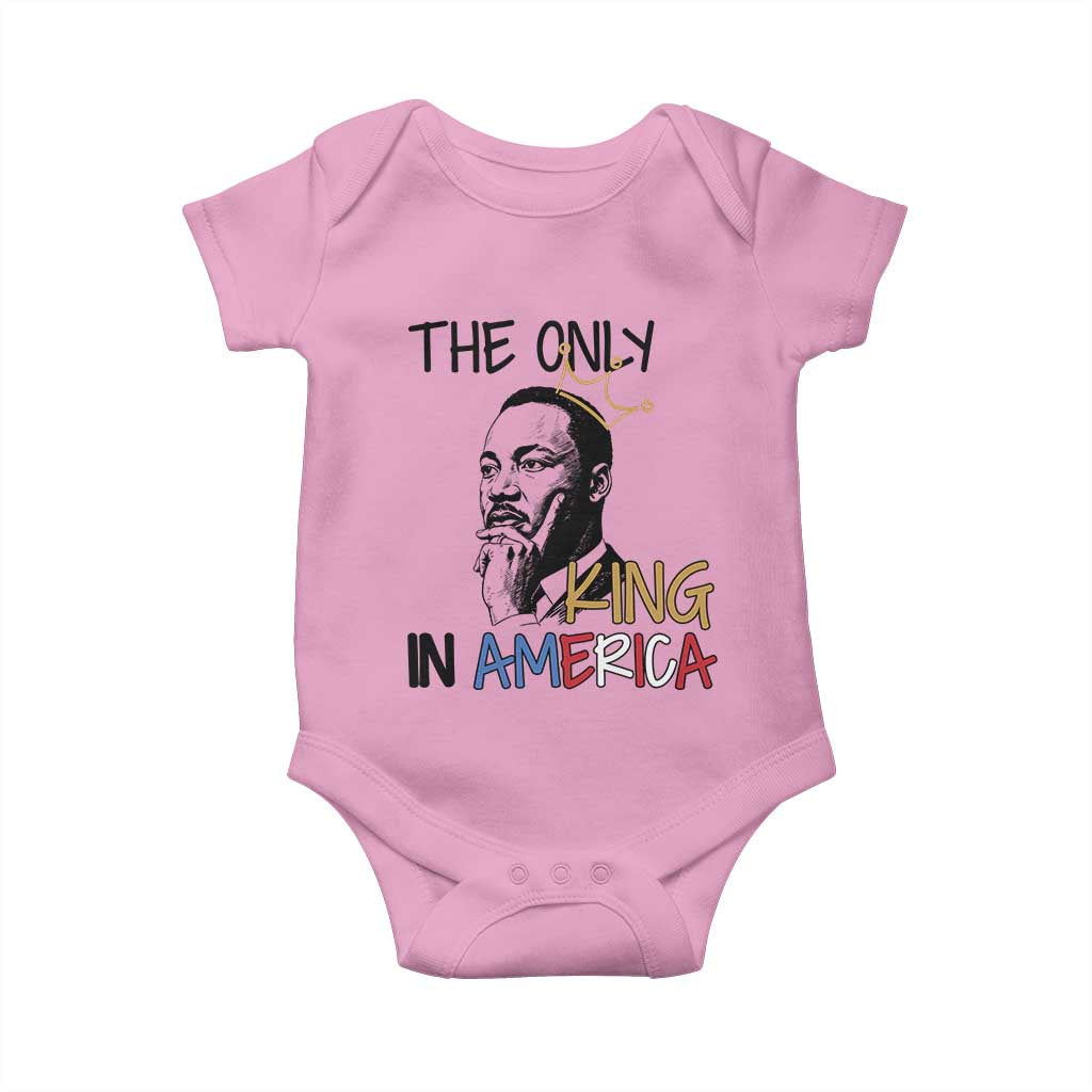 Martin Luther King Jr Baby Onesie The Only King An America TS14 Light Pink Print Your Wear