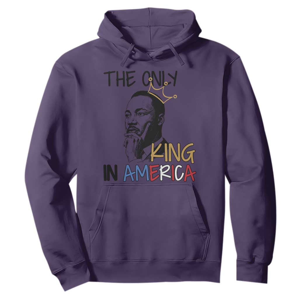 Martin Luther King Jr Hoodie The Only King An America TS14 Purple Print Your Wear
