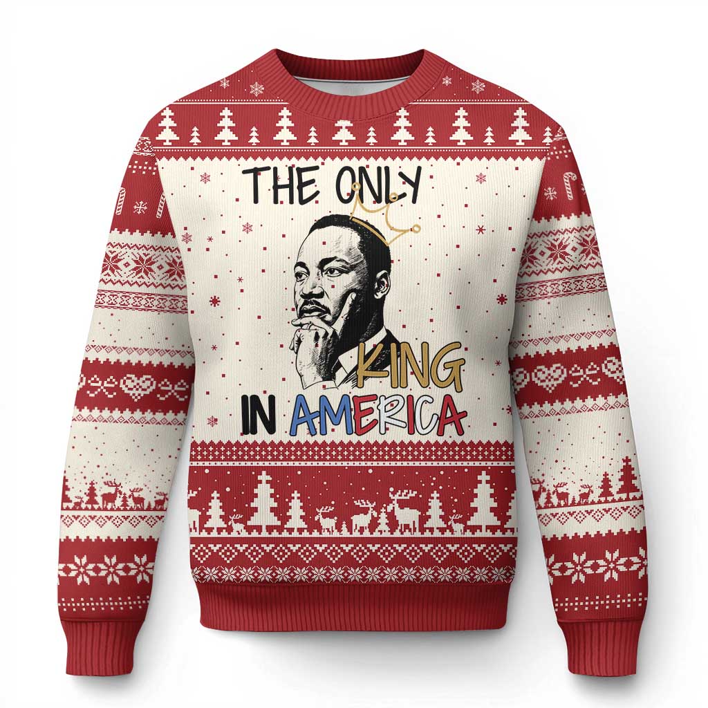 Martin Luther King Jr Ugly Christmas Sweater The Only King An America TS14 Beige Red Print Your Wear