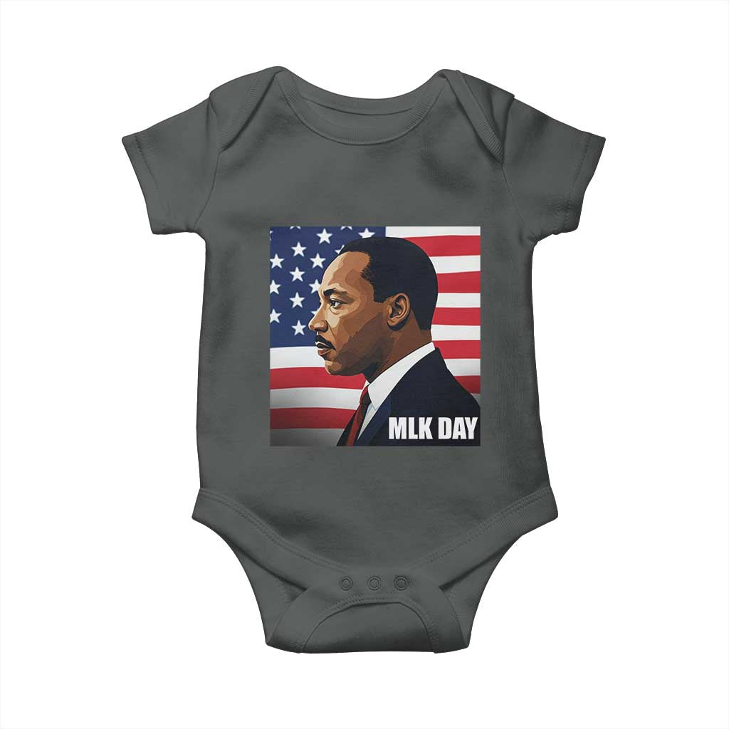 Martin Luther King Jr Baby Onesie Human Rights TS14 Dark Heather Print Your Wear