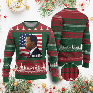 Martin Luther King Jr Ugly Christmas Sweater Human Rights TS14 Red Green Print Your Wear