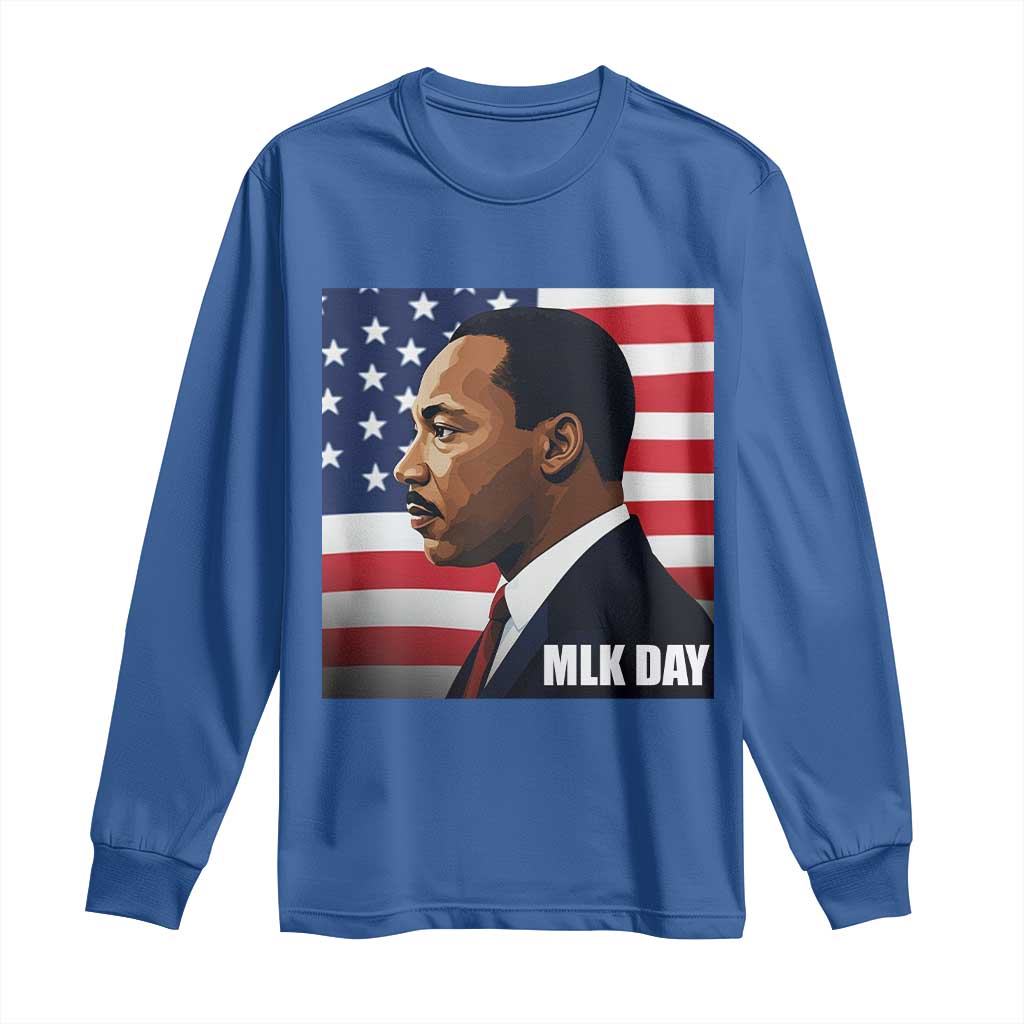Martin Luther King Jr Long Sleeve Shirt Human Rights TS14 Royal Blue Print Your Wear