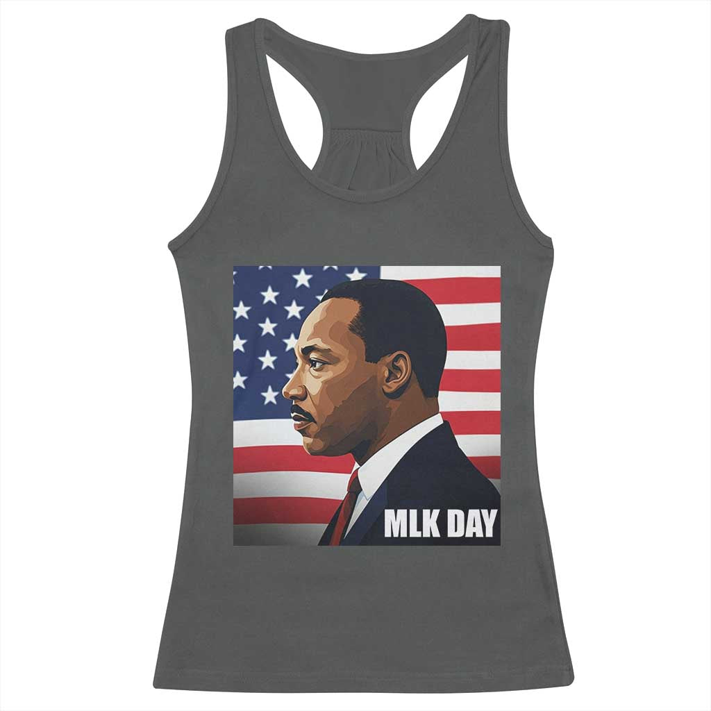Martin Luther King Jr Racerback Tank Top Human Rights TS14 Dark Heather Print Your Wear