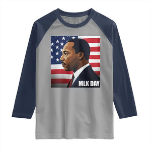 Martin Luther King Jr Raglan Shirt Human Rights TS14 Sport Gray Navy Print Your Wear