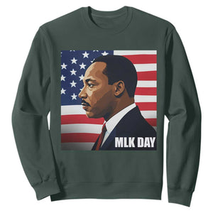 Martin Luther King Jr Sweatshirt Human Rights TS14 Dark Forest Green Print Your Wear