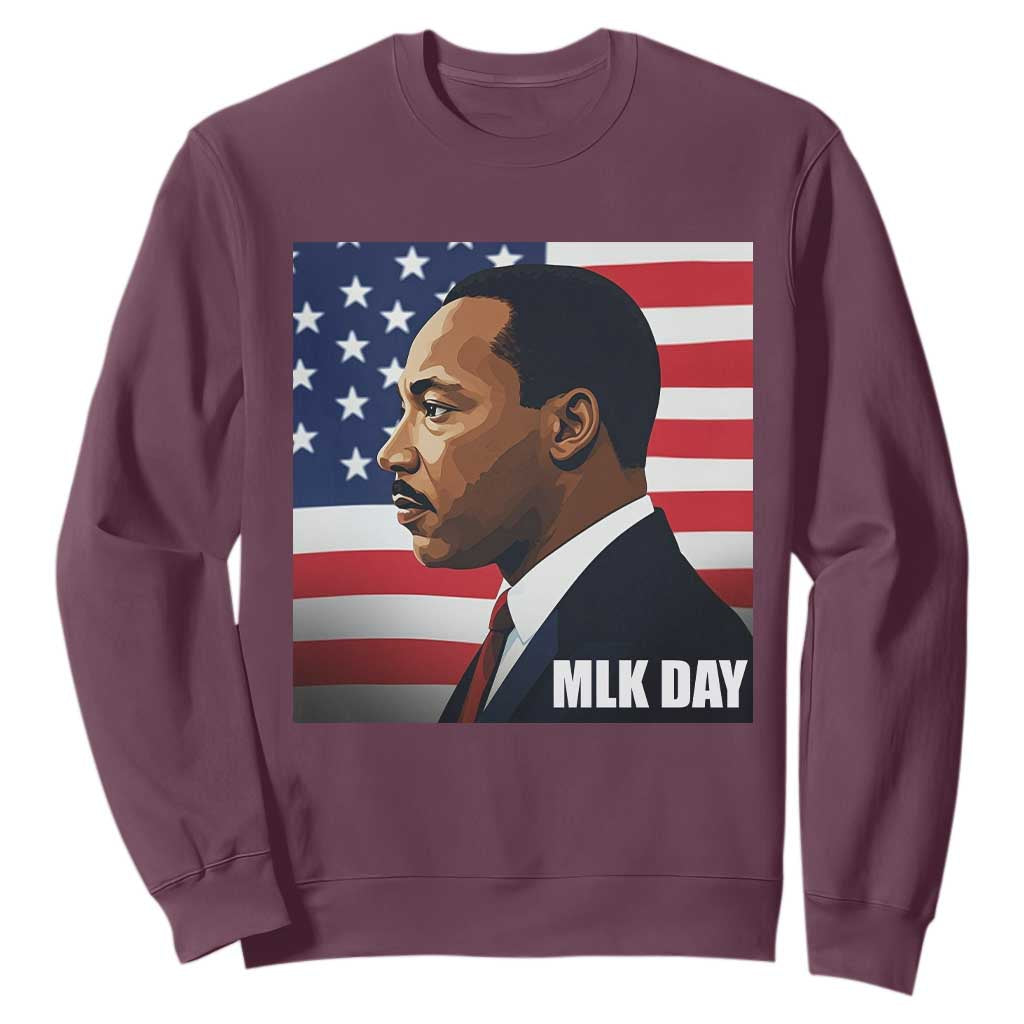 Martin Luther King Jr Sweatshirt Human Rights TS14 Maroon Print Your Wear