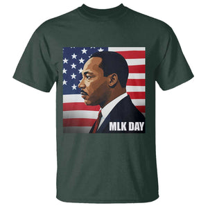 Martin Luther King Jr T Shirt Human Rights TS14 Dark Forest Green Print Your Wear