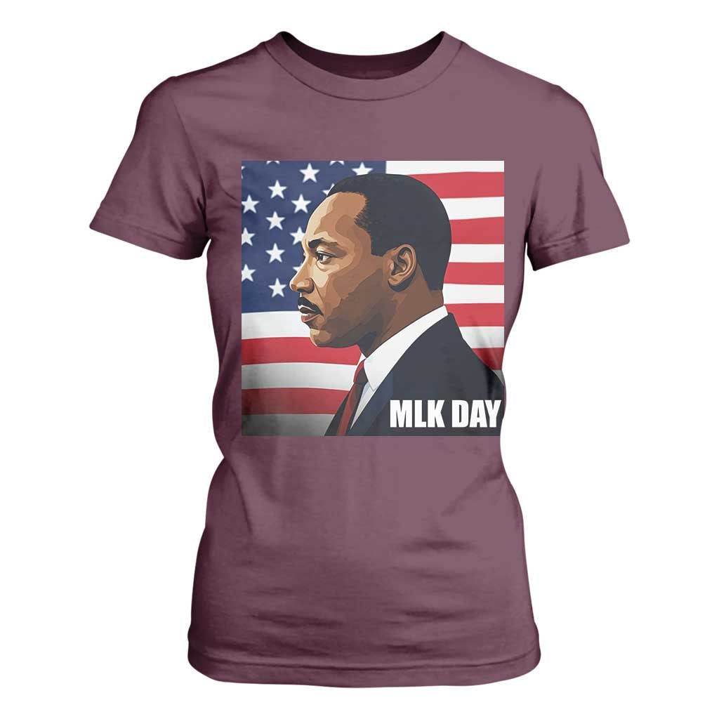 Martin Luther King Jr T Shirt For Women Human Rights TS14 Maroon Print Your Wear