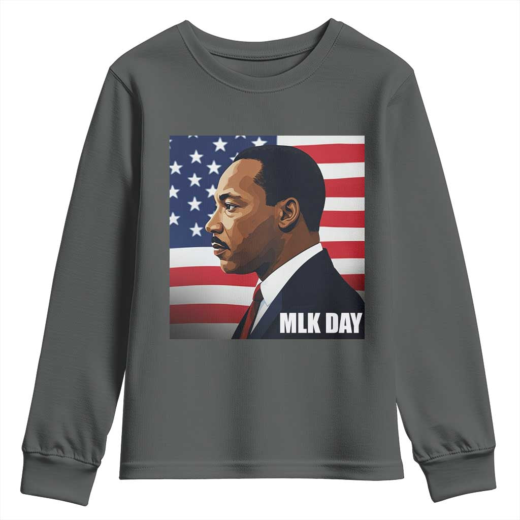 Martin Luther King Jr Youth Sweatshirt Human Rights TS14 Dark Heather Print Your Wear
