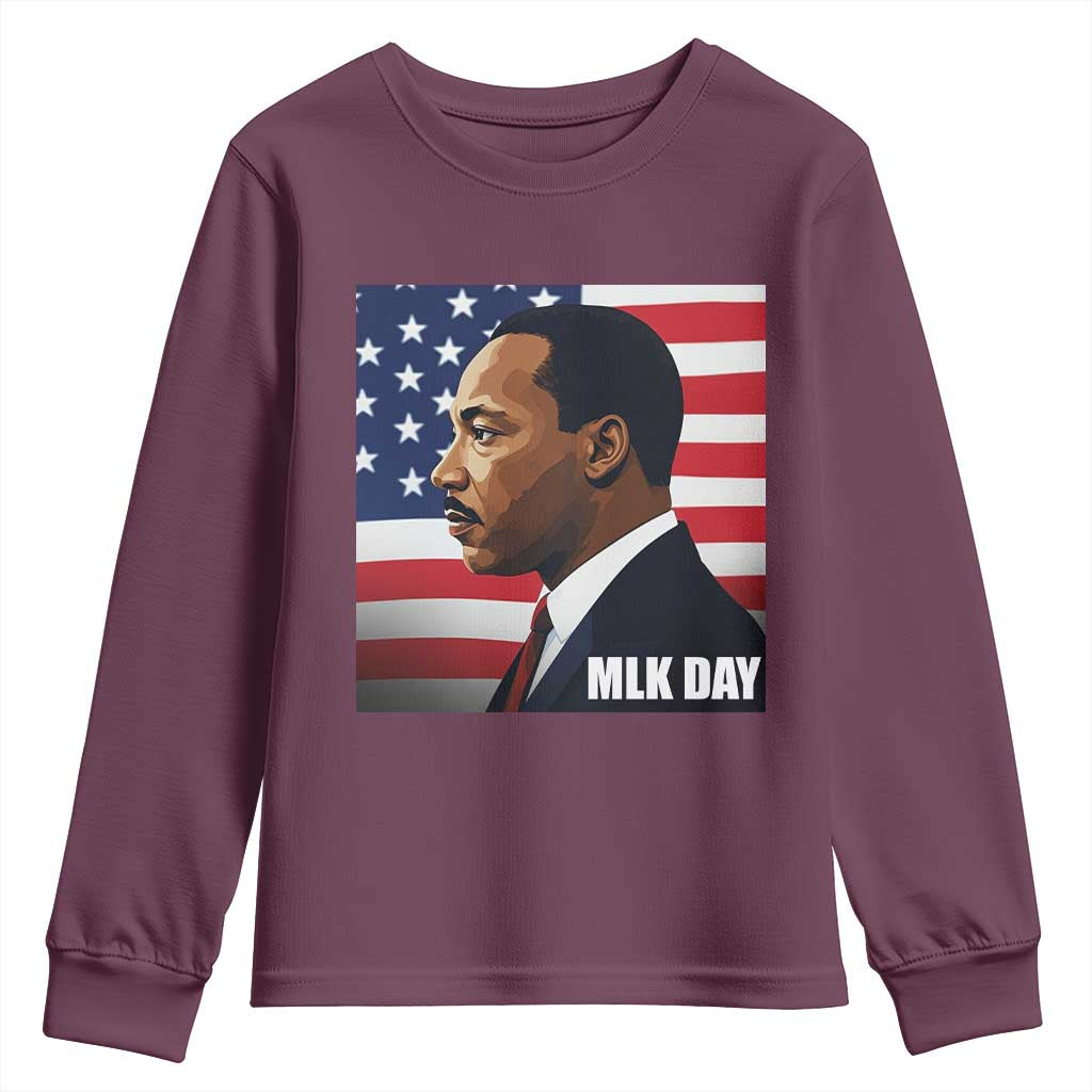 Martin Luther King Jr Youth Sweatshirt Human Rights TS14 Maroon Print Your Wear