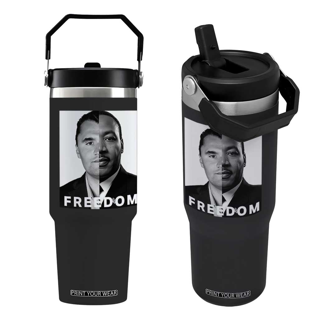 Freedom Charlie Kirk Flip Straw Tumbler Martin Luther King Jr TS14 One Size: 30 oz Black Print Your Wear