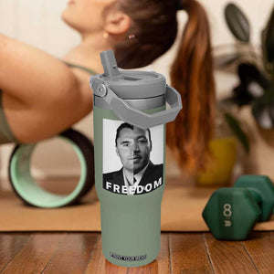 Freedom Charlie Kirk Flip Straw Tumbler Martin Luther King Jr TS14 One Size: 30 oz Moss Green Print Your Wear