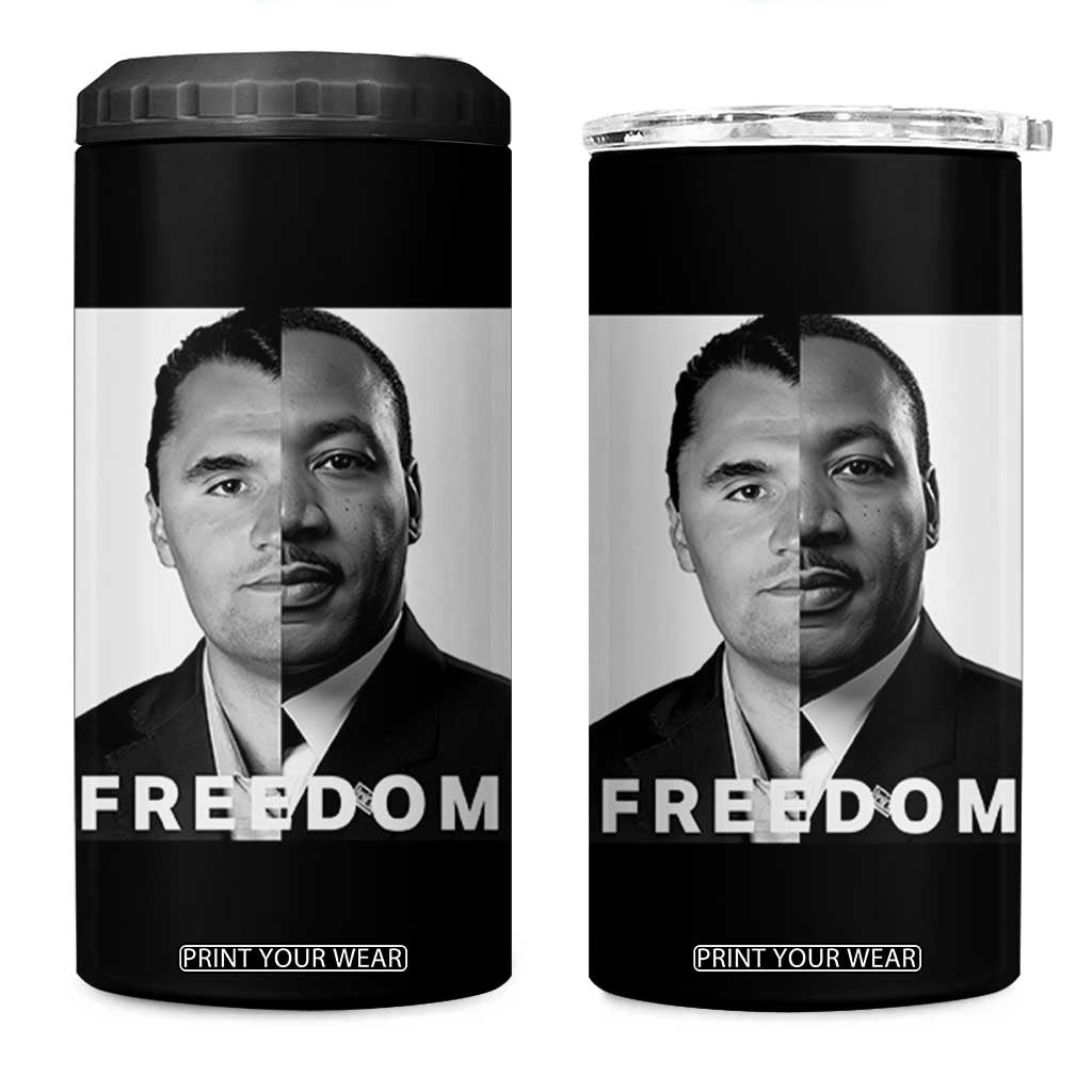Freedom Charlie Kirk 4 in 1 Can Cooler Tumbler Martin Luther King Jr TS14 One Size: 16 oz Black Print Your Wear