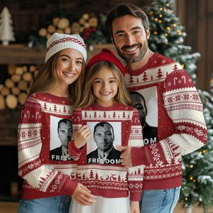 Freedom Charlie Kirk Ugly Christmas Sweater Martin Luther King Jr TS14 Red Beige Print Your Wear