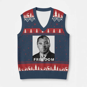 Freedom Charlie Kirk V-Neck Knit Sweater Vest Martin Luther King Jr TS14 Navy Red Print Your Wear