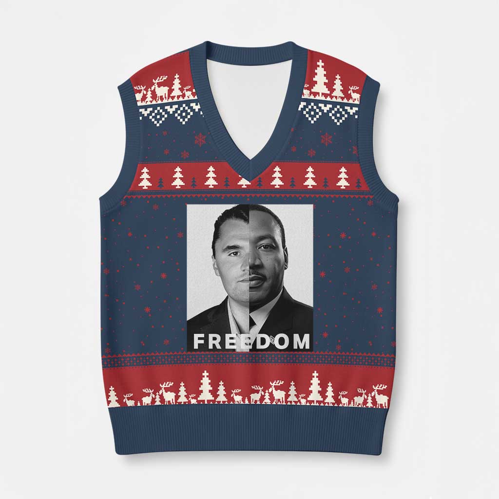Freedom Charlie Kirk V-Neck Knit Sweater Vest Martin Luther King Jr TS14 Navy Red Print Your Wear