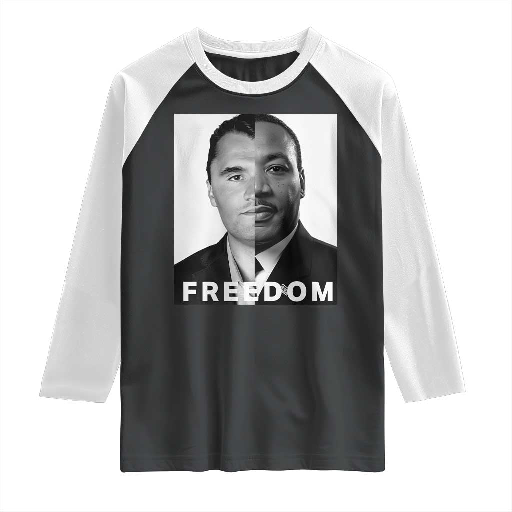Freedom Charlie Kirk Raglan Shirt Martin Luther King Jr TS14 Black White Print Your Wear