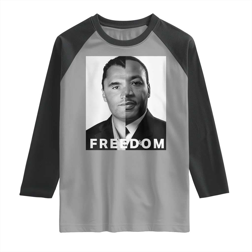 Freedom Charlie Kirk Raglan Shirt Martin Luther King Jr TS14 Sport Gray Black Print Your Wear