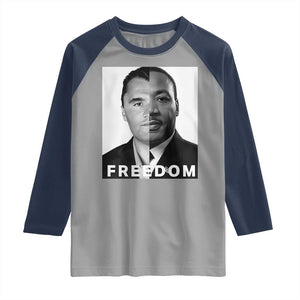 Freedom Charlie Kirk Raglan Shirt Martin Luther King Jr TS14 Sport Gray Navy Print Your Wear