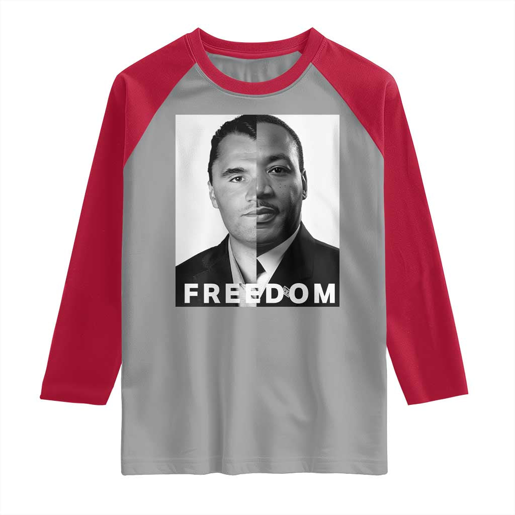 Freedom Charlie Kirk Raglan Shirt Martin Luther King Jr TS14 Sport Gray Red Print Your Wear