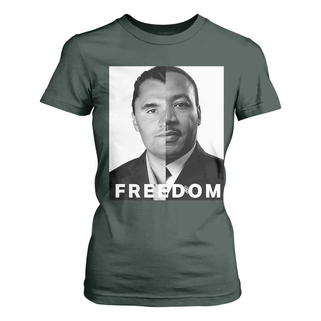 Freedom Charlie Kirk T Shirt For Women Martin Luther King Jr TS14 Dark Forest Green Print Your Wear