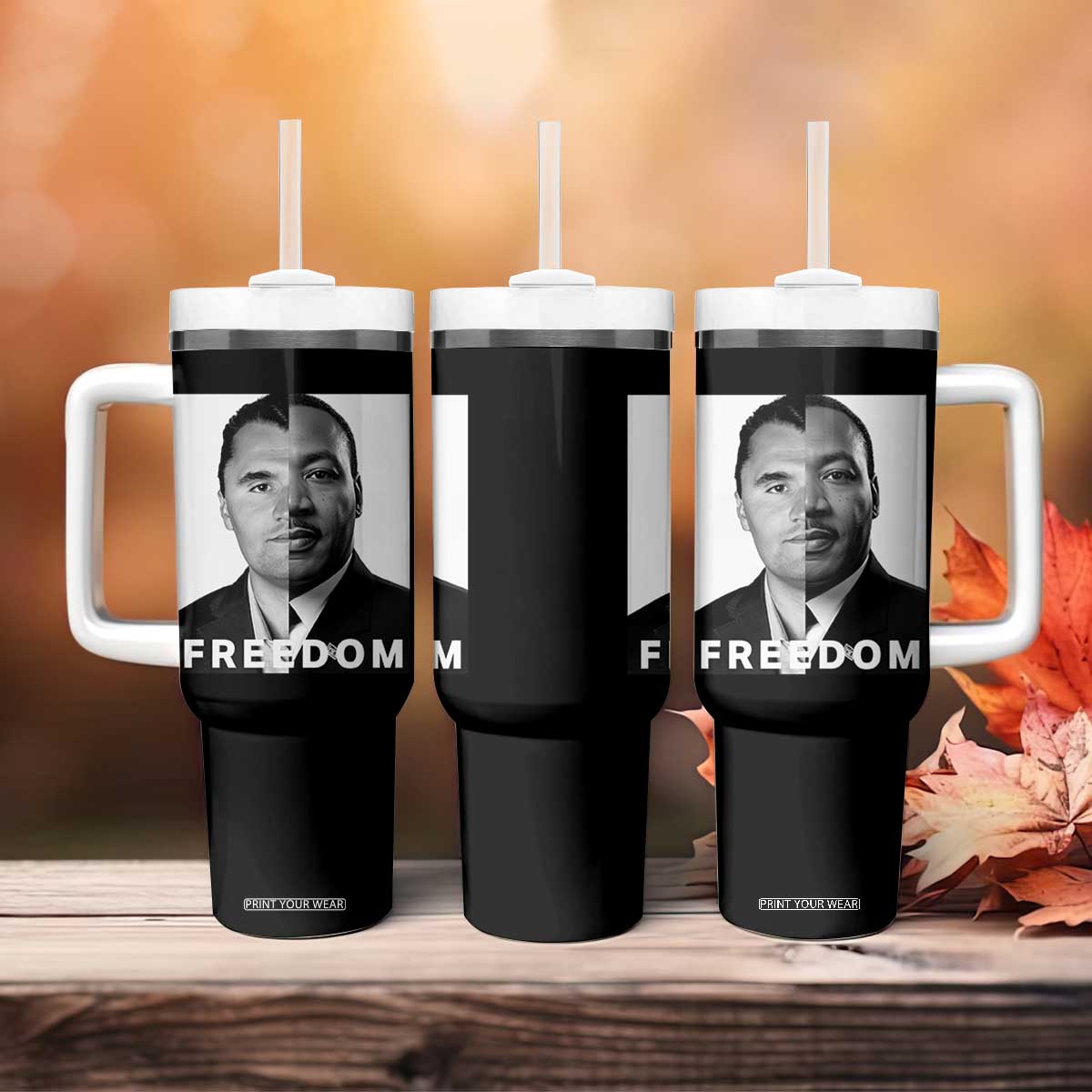 Freedom Charlie Kirk Tumbler With Handle Martin Luther King Jr TS14 Print Your Wear