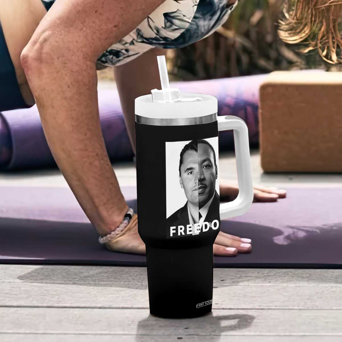 Freedom Charlie Kirk Tumbler With Handle Martin Luther King Jr TS14 Print Your Wear