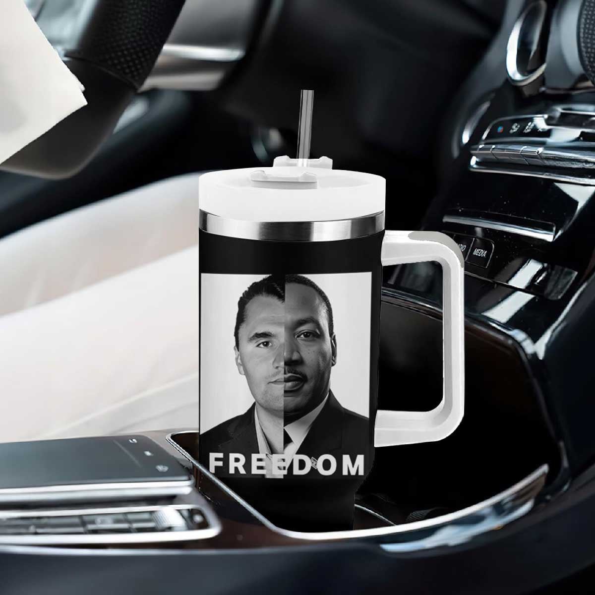 Freedom Charlie Kirk Tumbler With Handle Martin Luther King Jr TS14 Print Your Wear