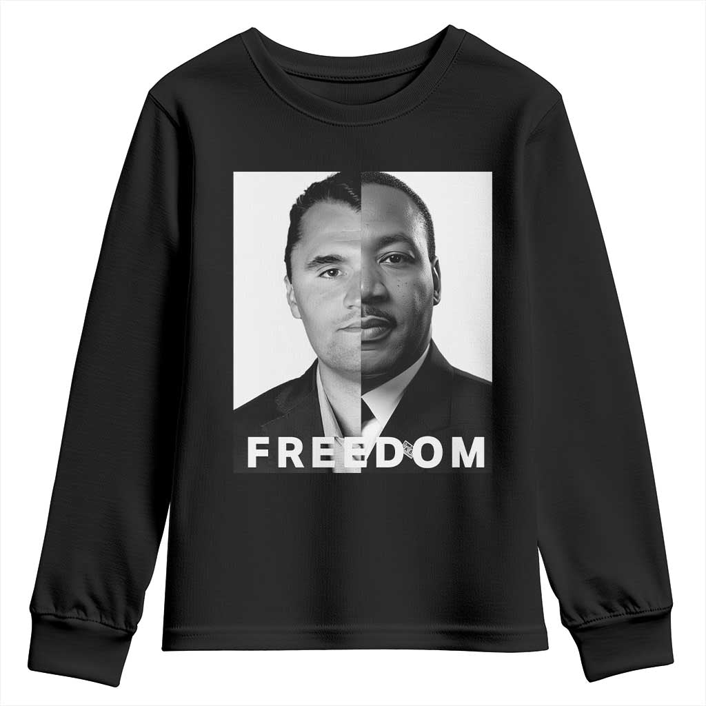 Freedom Charlie Kirk Youth Sweatshirt Martin Luther King Jr TS14 Black Print Your Wear
