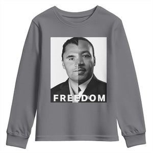 Freedom Charlie Kirk Youth Sweatshirt Martin Luther King Jr TS14 Charcoal Print Your Wear