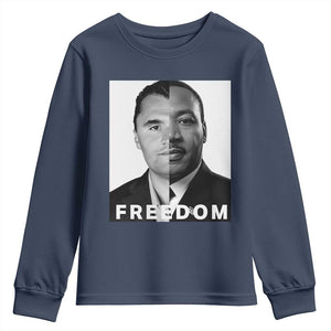 Freedom Charlie Kirk Youth Sweatshirt Martin Luther King Jr TS14 Navy Print Your Wear