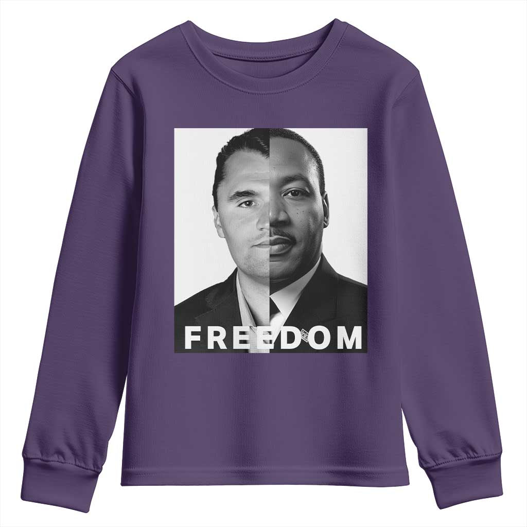 Freedom Charlie Kirk Youth Sweatshirt Martin Luther King Jr TS14 Purple Print Your Wear