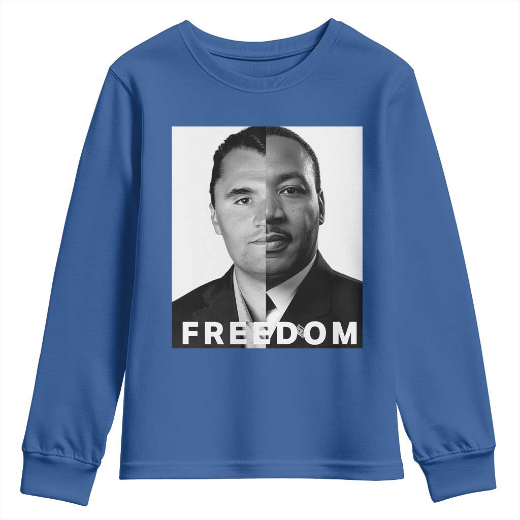 Freedom Charlie Kirk Youth Sweatshirt Martin Luther King Jr TS14 Royal Blue Print Your Wear