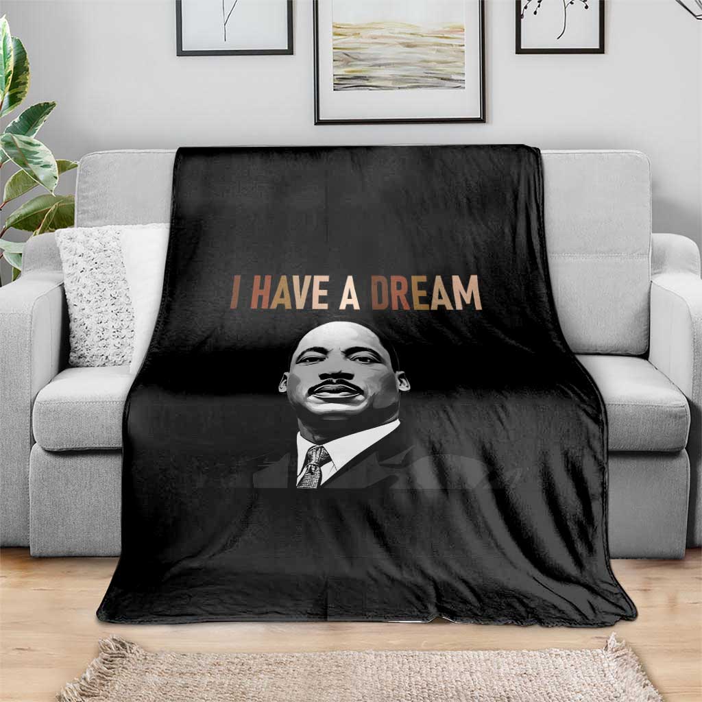 Martin Luther King Jr Throw Blanket I Have a Dream Cool Melanin Black History TS14 Print Your Wear