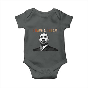 Martin Luther King Jr Baby Onesie I Have a Dream Cool Melanin Black History TS14 Dark Heather Print Your Wear