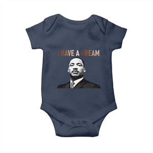 Martin Luther King Jr Baby Onesie I Have a Dream Cool Melanin Black History TS14 Navy Print Your Wear