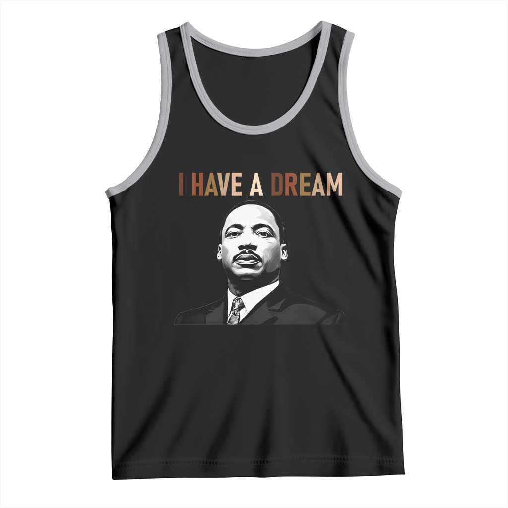 Martin Luther King Jr Tank Top I Have a Dream Cool Melanin Black History TS14 Black Athletic Heather Print Your Wear