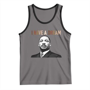 Martin Luther King Jr Tank Top I Have a Dream Cool Melanin Black History TS14 Deep Heather Black Print Your Wear
