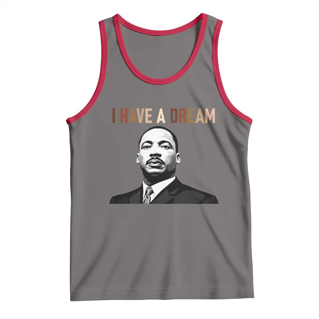 Martin Luther King Jr Tank Top I Have a Dream Cool Melanin Black History TS14 Deep Heather Red Print Your Wear