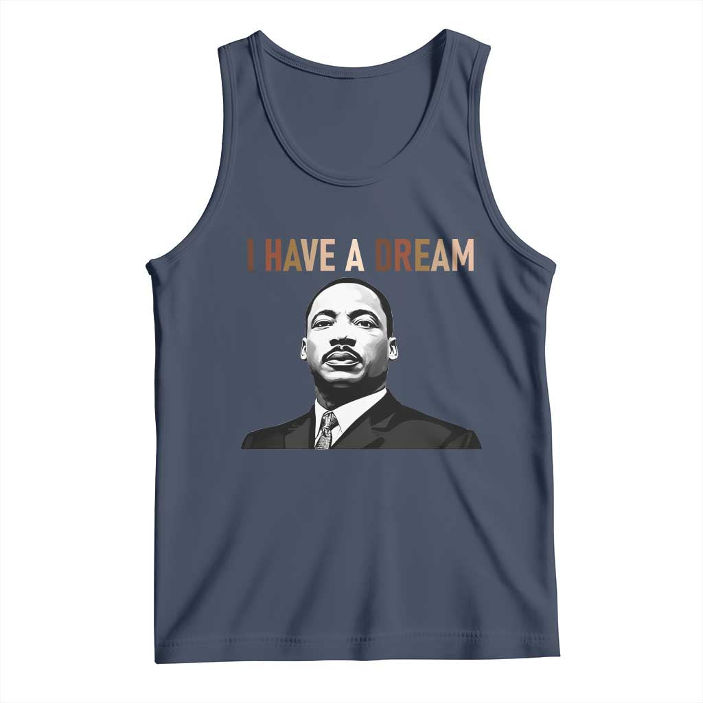 Martin Luther King Jr Tank Top I Have a Dream Cool Melanin Black History TS14 Navy Print Your Wear