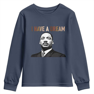 Martin Luther King Jr Youth Sweatshirt I Have a Dream Cool Melanin Black History TS14 Navy Print Your Wear